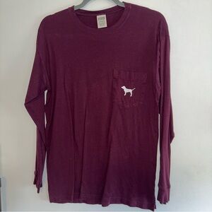 PINK Victoria's Secret Maroon Long Sleeve Tee